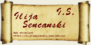 Ilija Senćanski vizit kartica